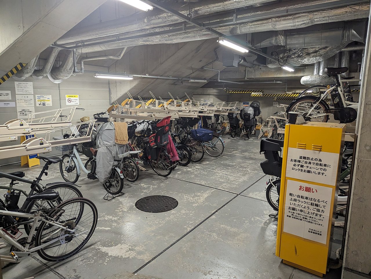 駐輪場に並ぶ自転車
