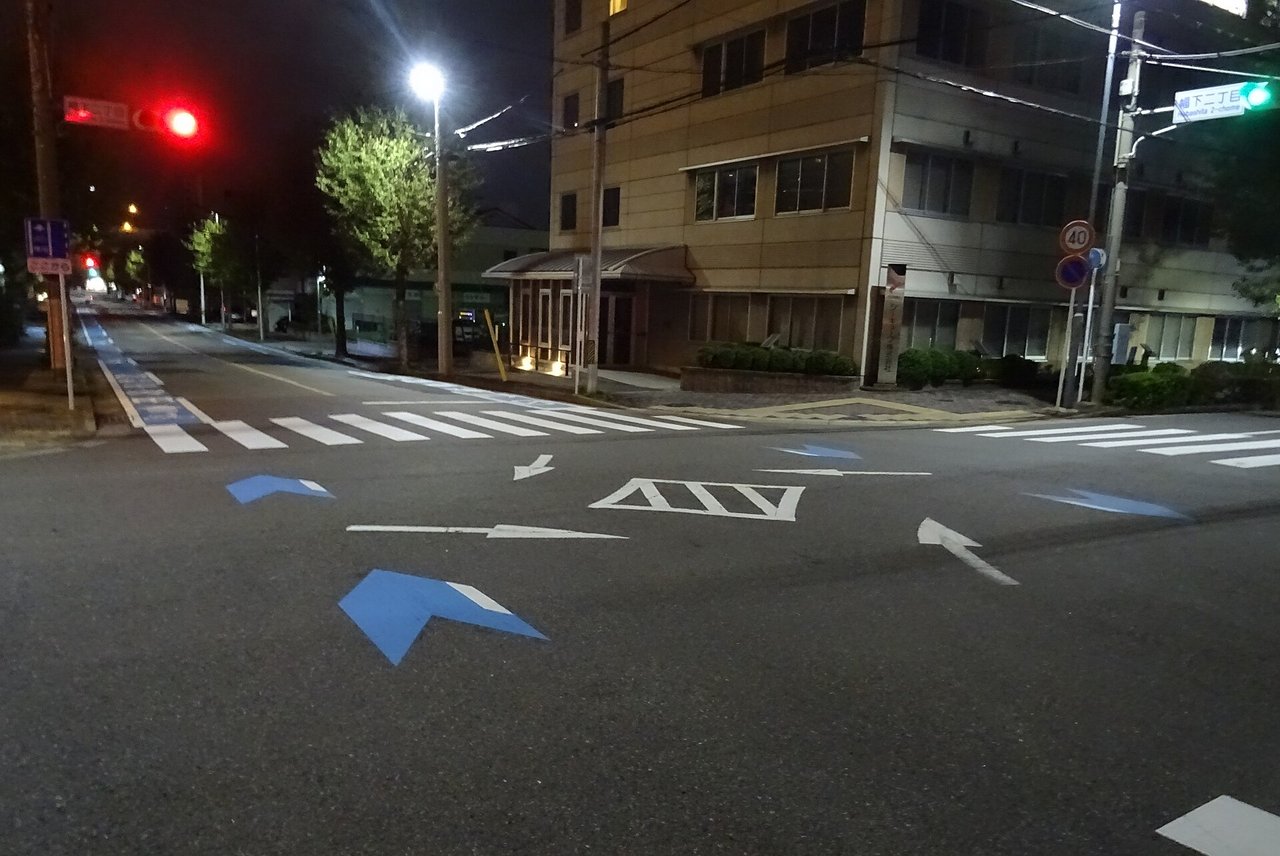 センターラインのある道路